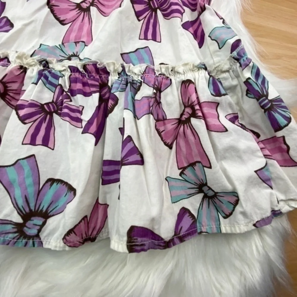 Bow Print Dress Girls Size 4 Sleeveless Summer Sundress